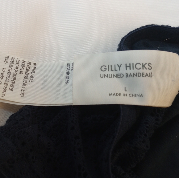 GILLY HICKS AERIE 3 Unlined Lace Bandeaus Strapless Bralettes Blue Lime Green L - Picture 4 of 10